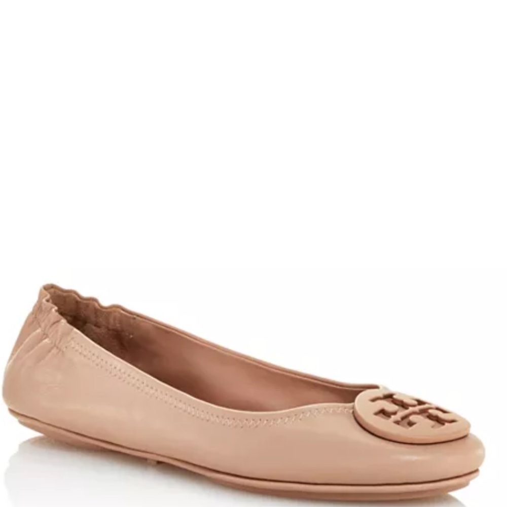 Tory Burch Women's Minnie Travel Ballet Flats Pink Brick 9.5
